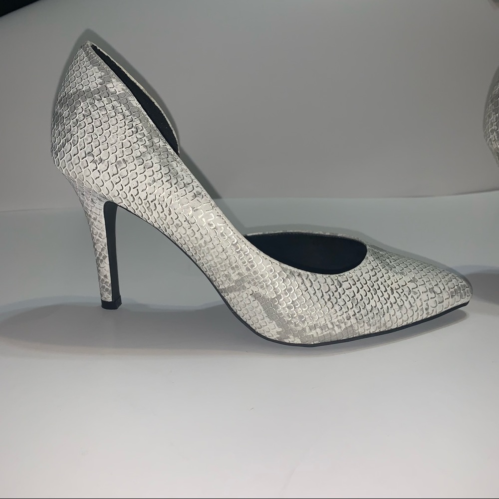 Brash Faux Snakeskin Heels